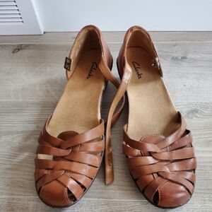 Clarks brown leather sandals